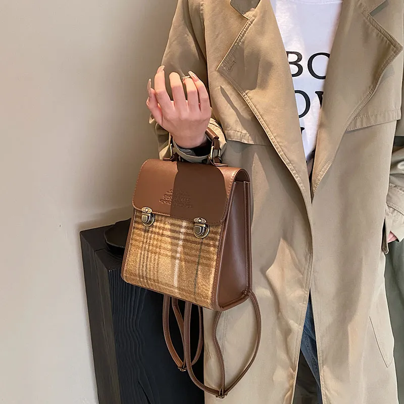 SWIMADE PU Crossbody Bag, Handbag, Backpack Regular Women's Coffee/Brown/Khaki-9