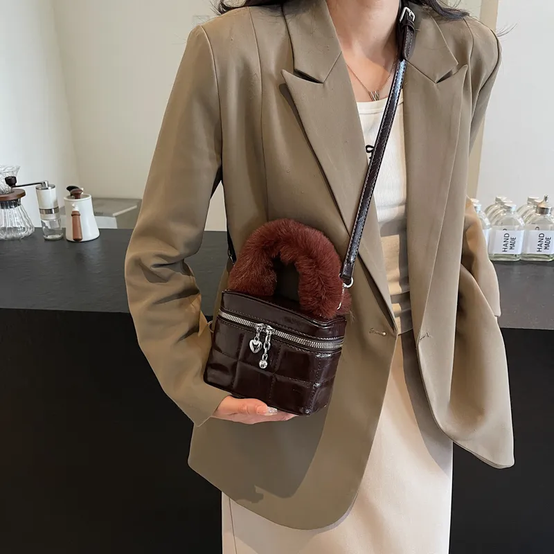 SWIMADE PU Portable Box Bag, Shoulder Bag, Crossbody Bag Women's Black/Coffee/Beige/Brown-9