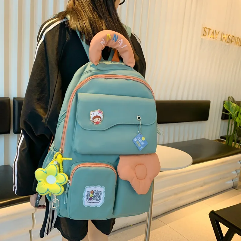 SWIMADE Nylon Backpack Women's Black/Green/White/Blue/Purple-2