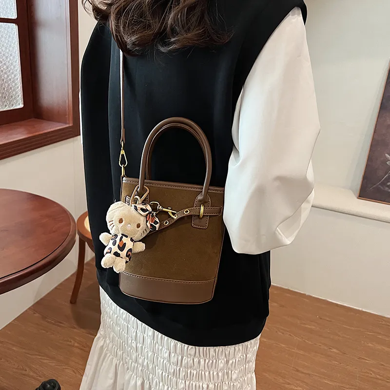 SWIMADE PU With Suede Shoulder Bag, Crossbody Bag, Handbag Regular Women's Black/Burgundy/Coffee/Brown-38