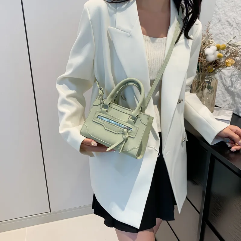 SWIMADE PU One Shoulder Handbag Women's Black/White/Pink/Blue/Green/Silver-17