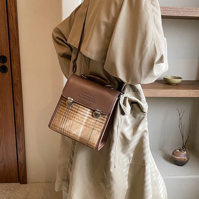 SWIMADE PU Crossbody Bag, Handbag, Backpack Regular Women's Coffee/Brown/Khaki-12