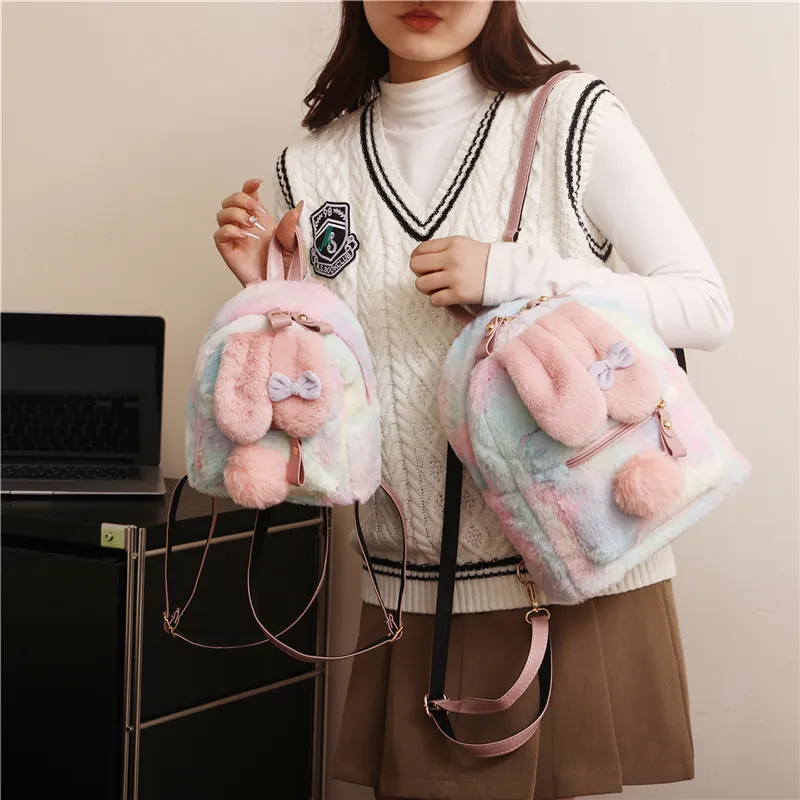 Duoluplo Doron Paul Plush Backpack Unisex Pink/Yellow-6