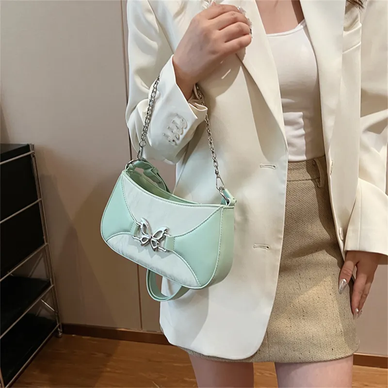 Duoluplo Doron Paul PU Shoulder Bag, Crossbody Bag Women's Pink/Green/Ecru-12