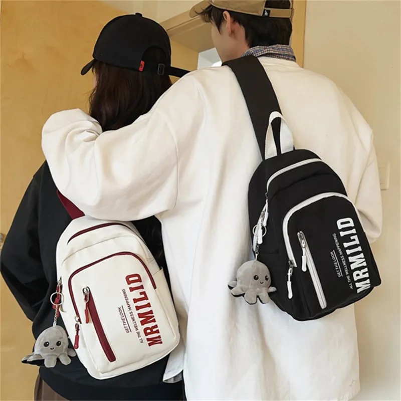 Duoluplo Doron Paul Nylon Backpack Regular Unisex Black/White, Red/White, Blue/White, Green/White-1