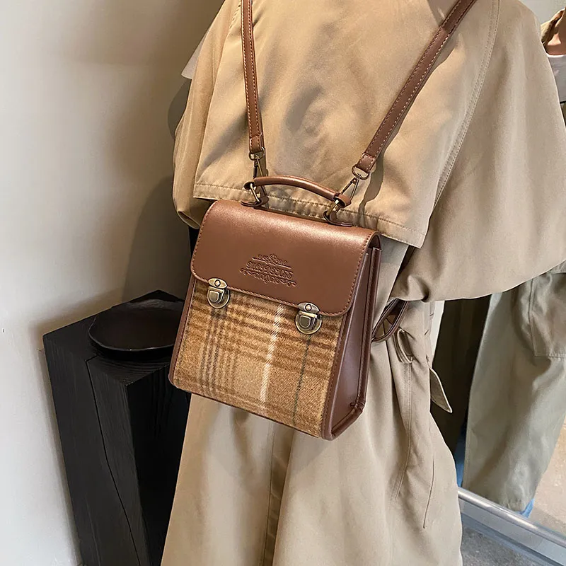 SWIMADE PU Crossbody Bag, Handbag, Backpack Regular Women's Coffee/Brown/Khaki-10