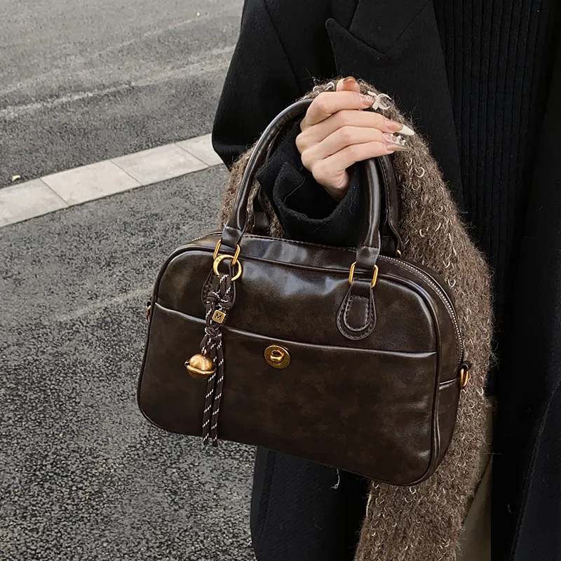 SWIMADE PU Handbag Regular Women's Black/Coffee/Brown-12