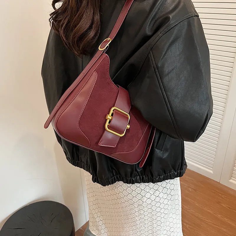 SWIMADE Suede Portable Crossbody Bag, Shoulder Bag Regular Women's Black/Burgundy/Coffee/Brown-6
