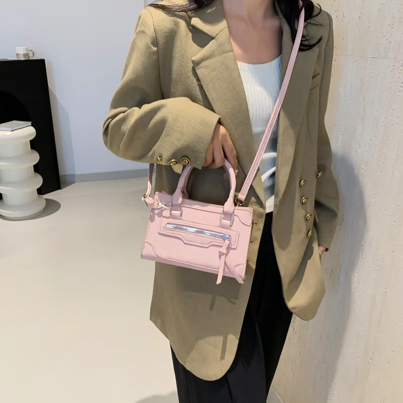 SWIMADE PU One Shoulder Handbag Women's Black/White/Pink/Blue/Green/Silver-7