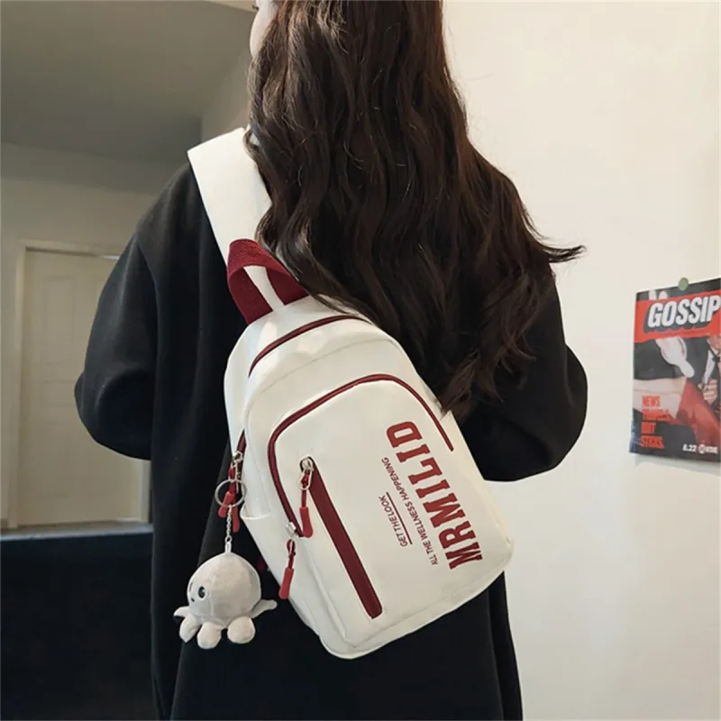 Duoluplo Doron Paul Nylon Backpack Regular Unisex Black/White, Red/White, Blue/White, Green/White-5