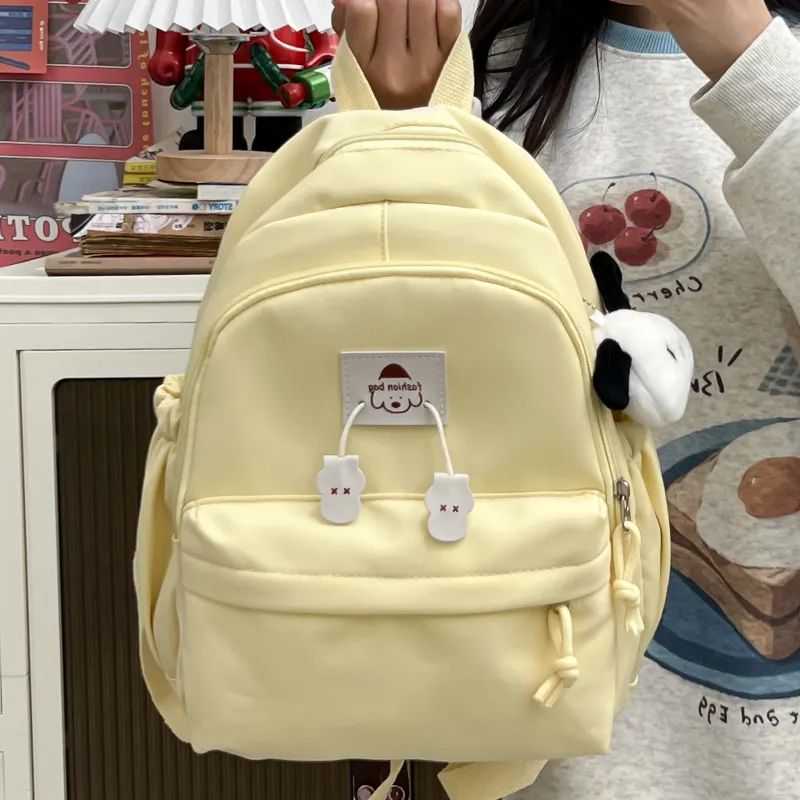 SWIMADE Nylon Backpack Regular Women's White/Black/Yellow/Blue-1