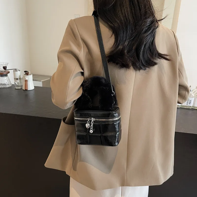 SWIMADE PU Portable Box Bag, Shoulder Bag, Crossbody Bag Women's Black/Coffee/Beige/Brown-2