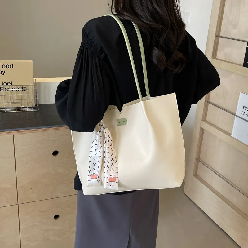 Duoluplo Doron Paul PU Tote Bag, Shopping Bag, Shoulder Bag Regular Women's Black/Khaki/Green/Pink-12