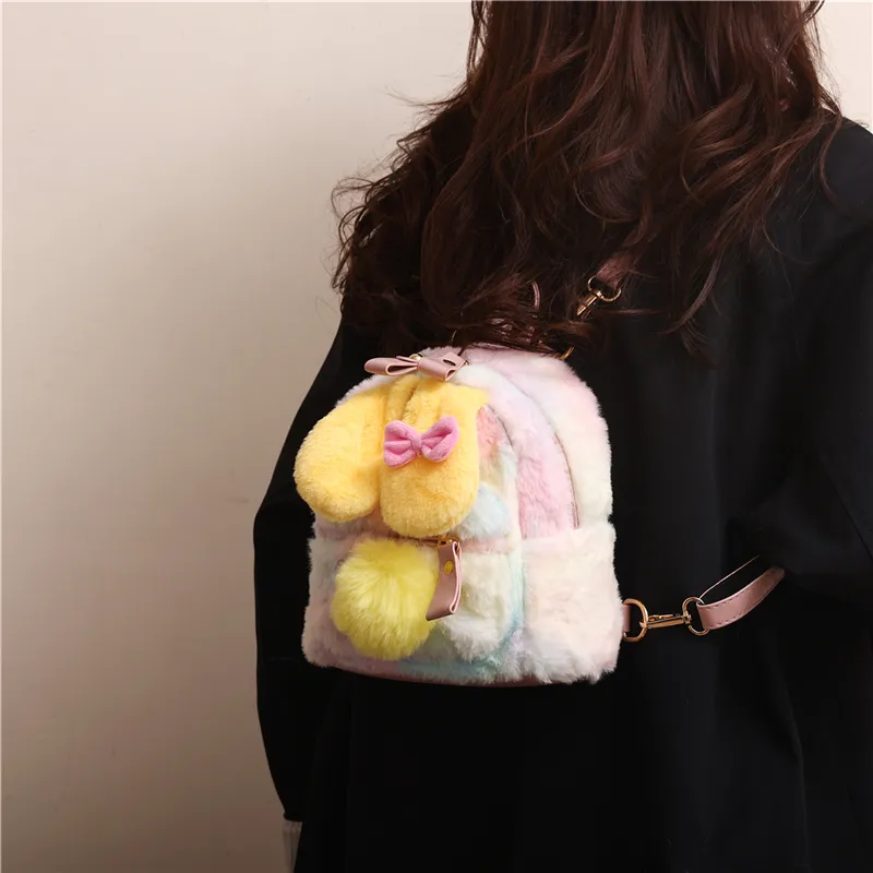 Duoluplo Doron Paul Plush Backpack Unisex Pink/Yellow-11