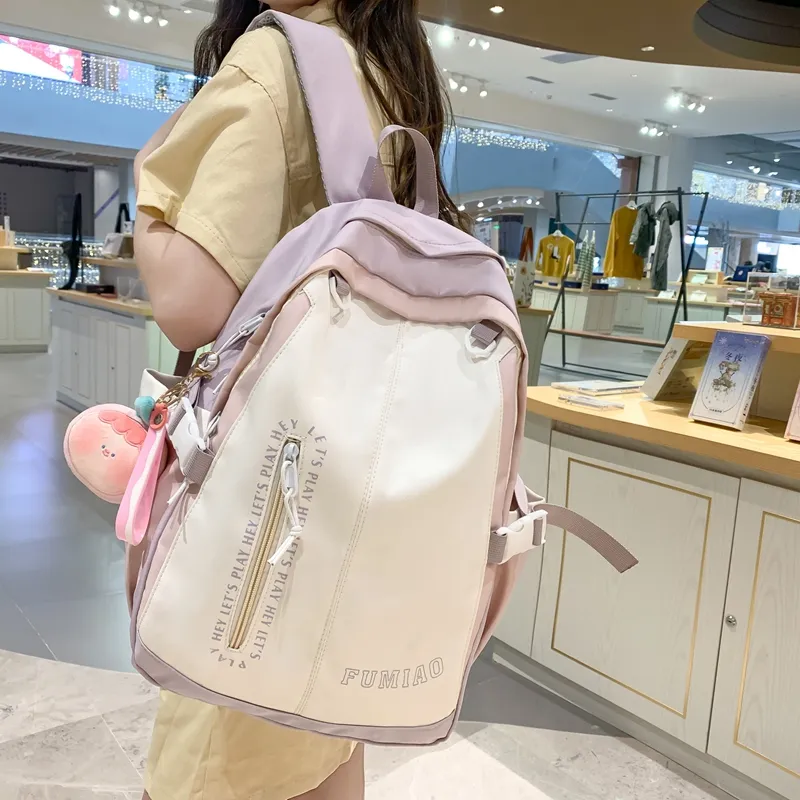 SWIMADE Nylon Backpack Regular Women's Pink/Violet/Black/Green-10