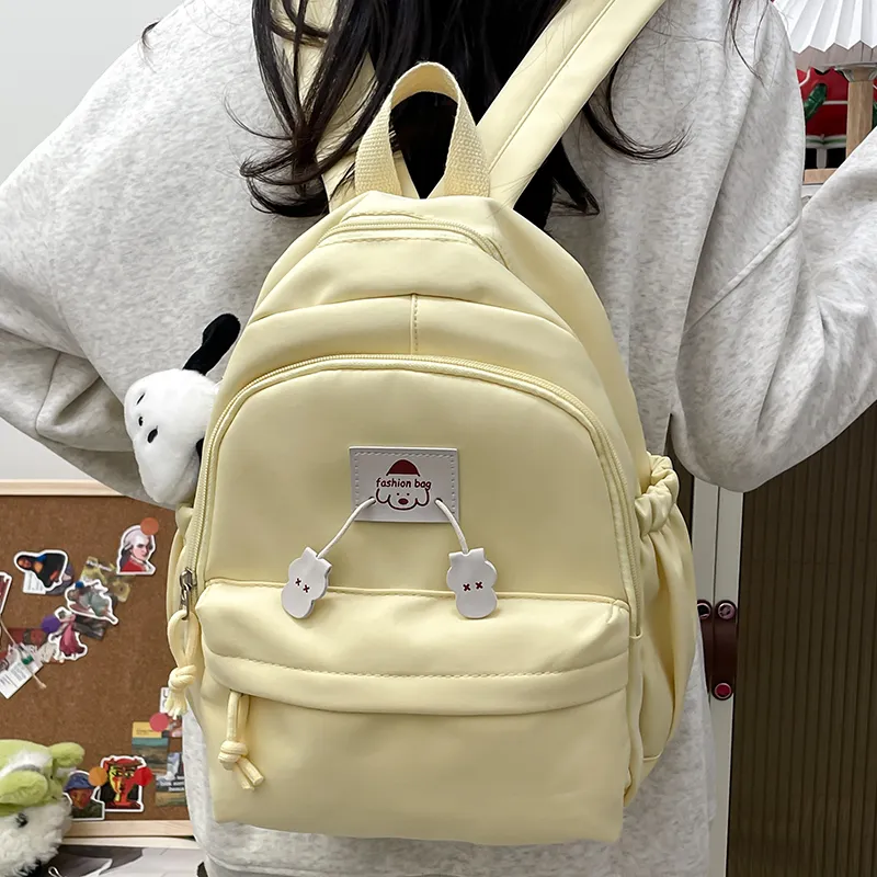 SWIMADE Nylon Backpack Regular Women's White/Black/Yellow/Blue-4