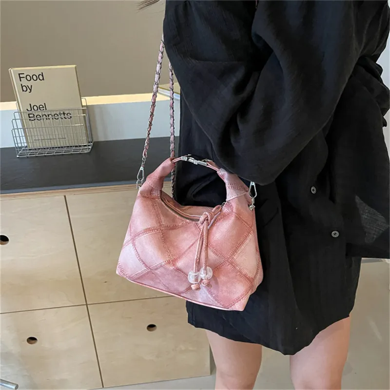Duoluplo Doron Paul PU Shoulder Bag Women's Black/Blue/Pink/Coffee-17