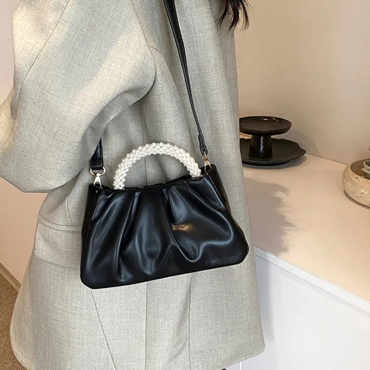 Duoluplo Doron Paul Pu Crossbody One Shoulder Handbag Women's Black/White/Pink/Silver-13