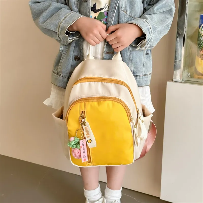 Duoluplo Doron Paul Nylon Fabric Backpack Regular Women's Green/Yellow With Charm-10