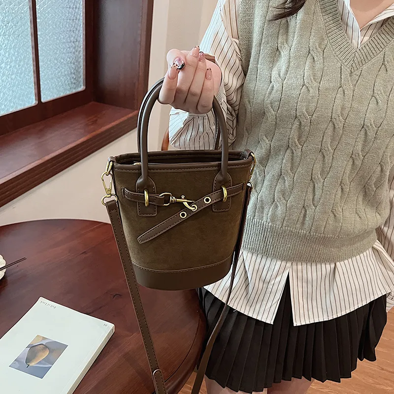 SWIMADE PU With Suede Shoulder Bag, Crossbody Bag, Handbag Regular Women's Black/Burgundy/Coffee/Brown-16
