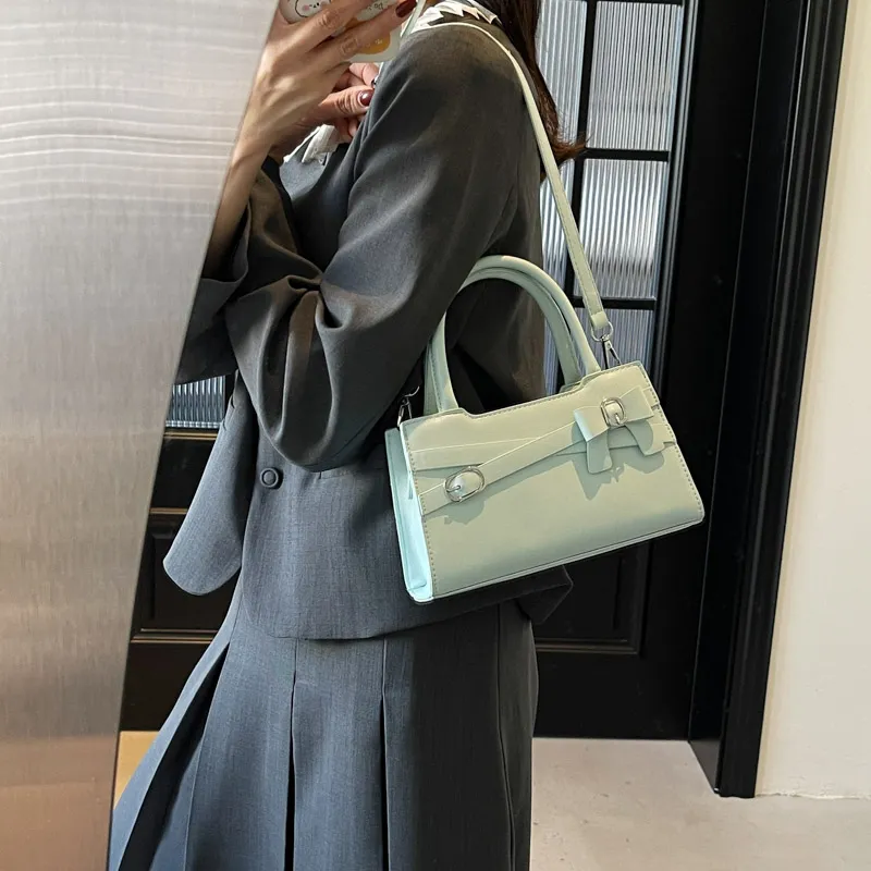 SWIMADE PU Handbag Women's White/Black/Blue/Pink-13