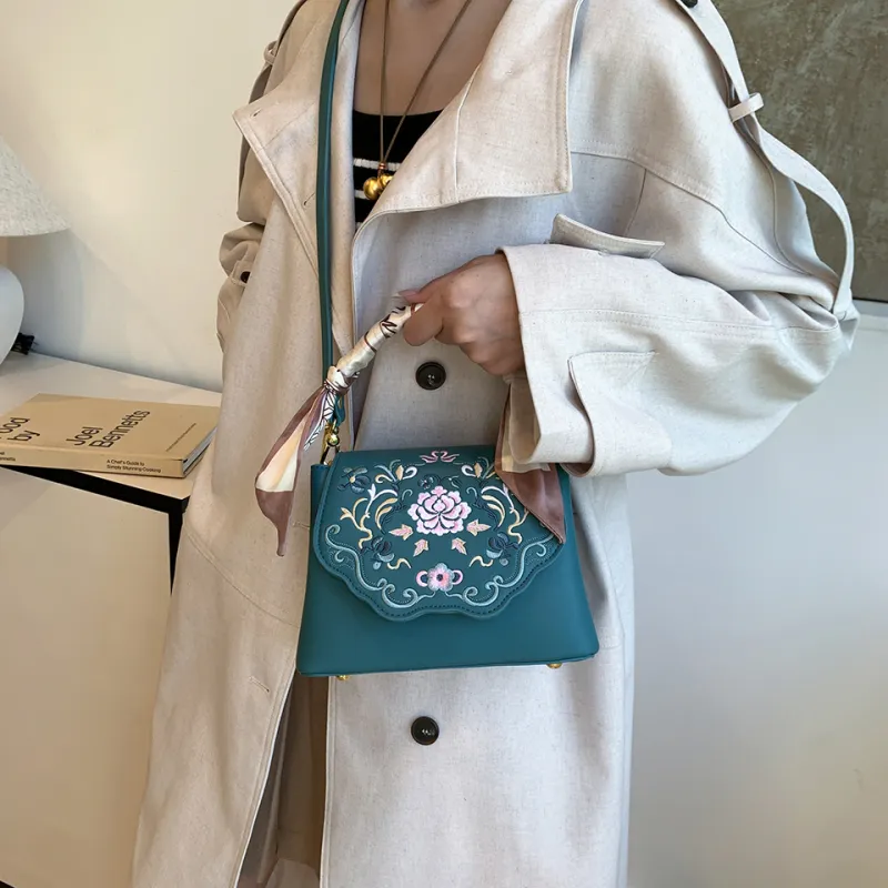 Duoluplo Doron Paul PU Handbag Women's Sea Blue/Beige Pink/Tea Green/Black/Khaki-3