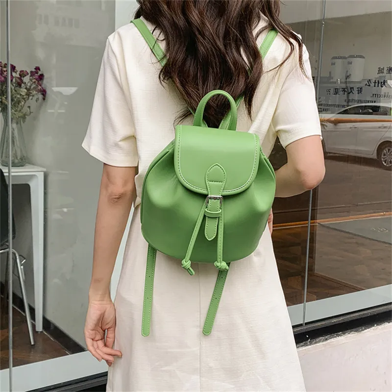 Duoluplo Doron Paul PU Backpack Women's Pink/Black/Green/White/Khaki-13