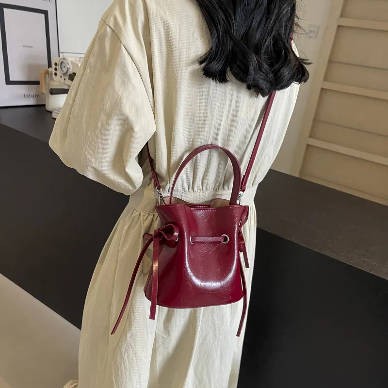 SWIMADE PU One Shoulder Handbags Women's Ancora Red/White/Silver/Black/Brown-4