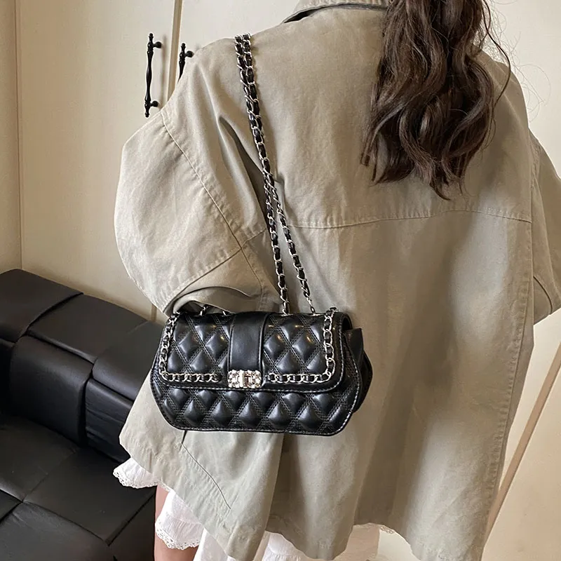 SWIMADE PU Shoulder Bag Women's Ecru/Silver/Black/Coffee-16
