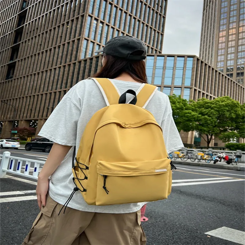 Duoluplo Doron Paul Nylon Backpack Women's Black, White, Khaki-5