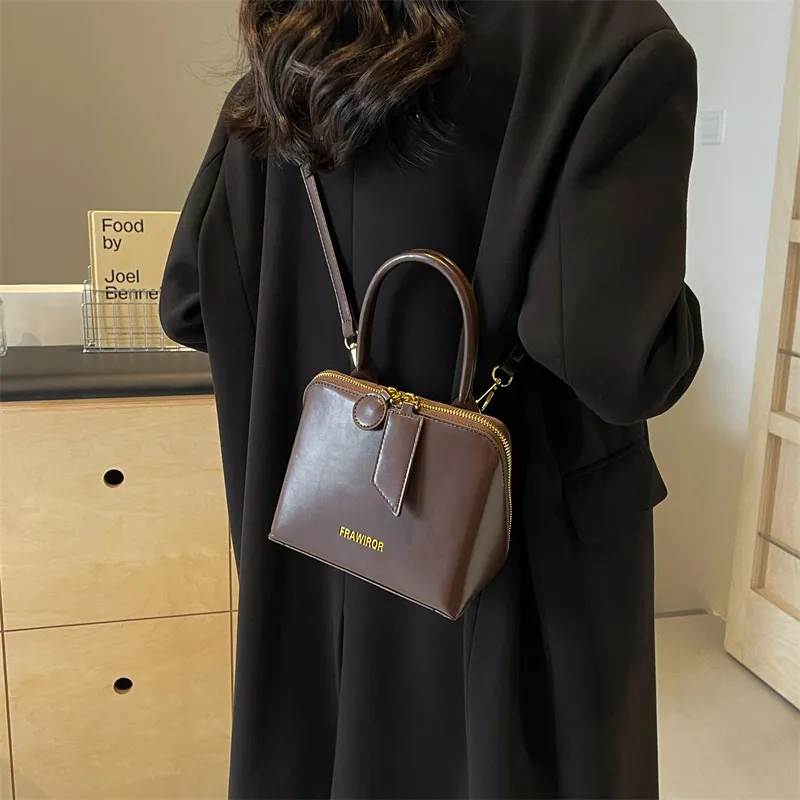 Duoluplo Doron Paul PU Crossbody Bag, Shoulder Bag, Handbag Regular Women's Ecru, Black, Coffee-6
