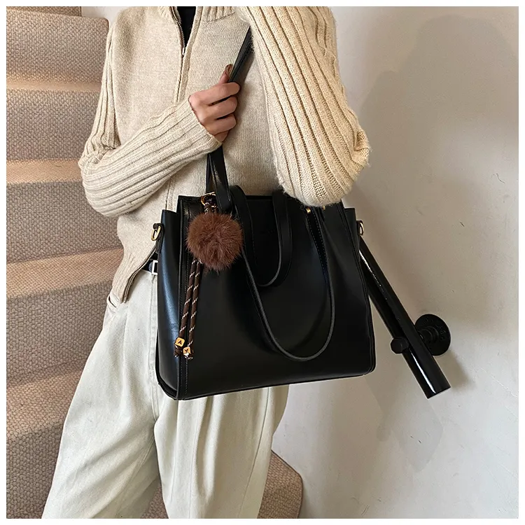 SWIMADE PU Shoulder Bag Women's Black/Coffee/Mocha-1