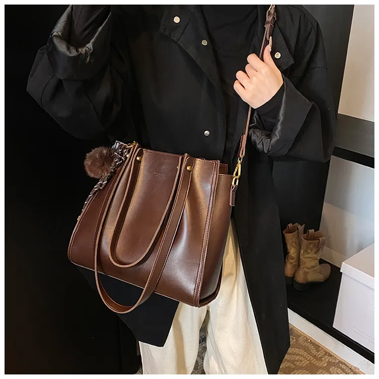 SWIMADE PU Shoulder Bag Women's Black/Coffee/Mocha-11