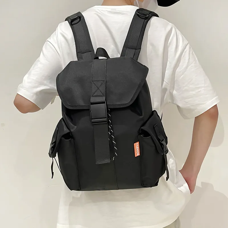 SWIMADE Nylon Backpack Unisex Ecru/Black-6