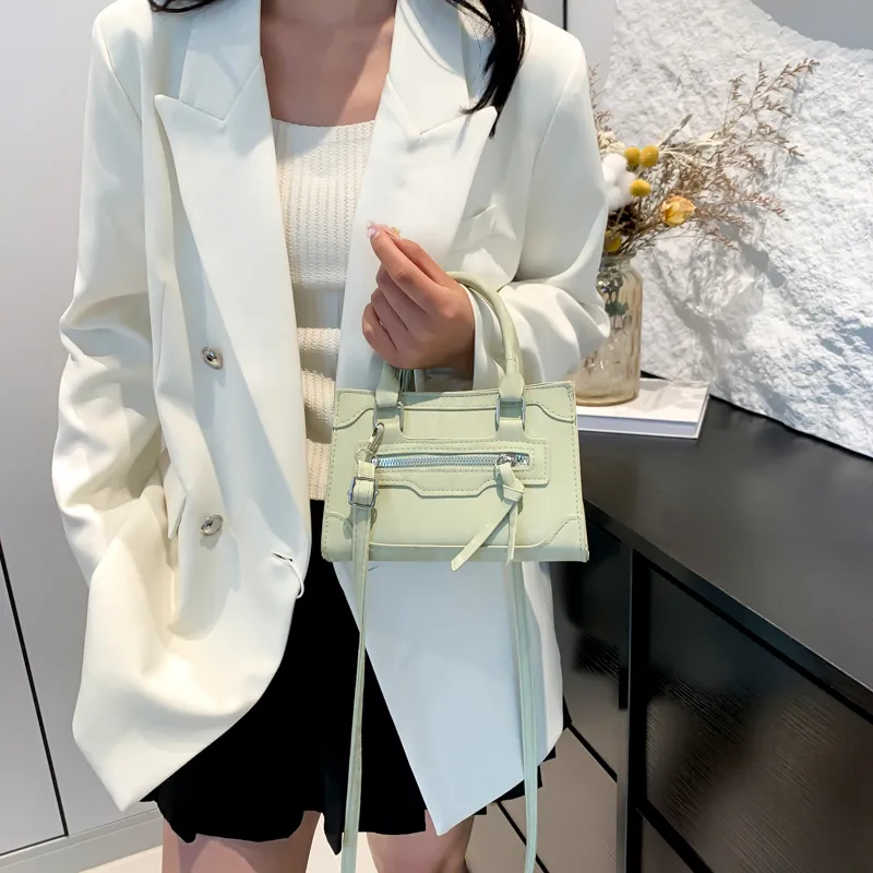 SWIMADE PU One Shoulder Handbag Women's Black/White/Pink/Blue/Green/Silver-16