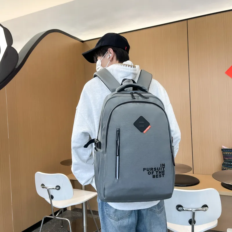 Duoluplo Doron Paul Nylon Backpack Men's White/Dark Gray/Black-10