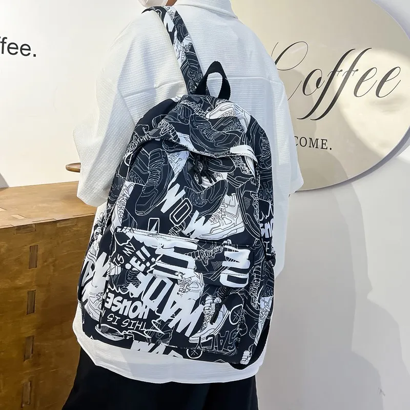 SWIMADE Nylon Backpack Unisex White Green Blue/White Orange/Black White/Black Orange/White Black-8
