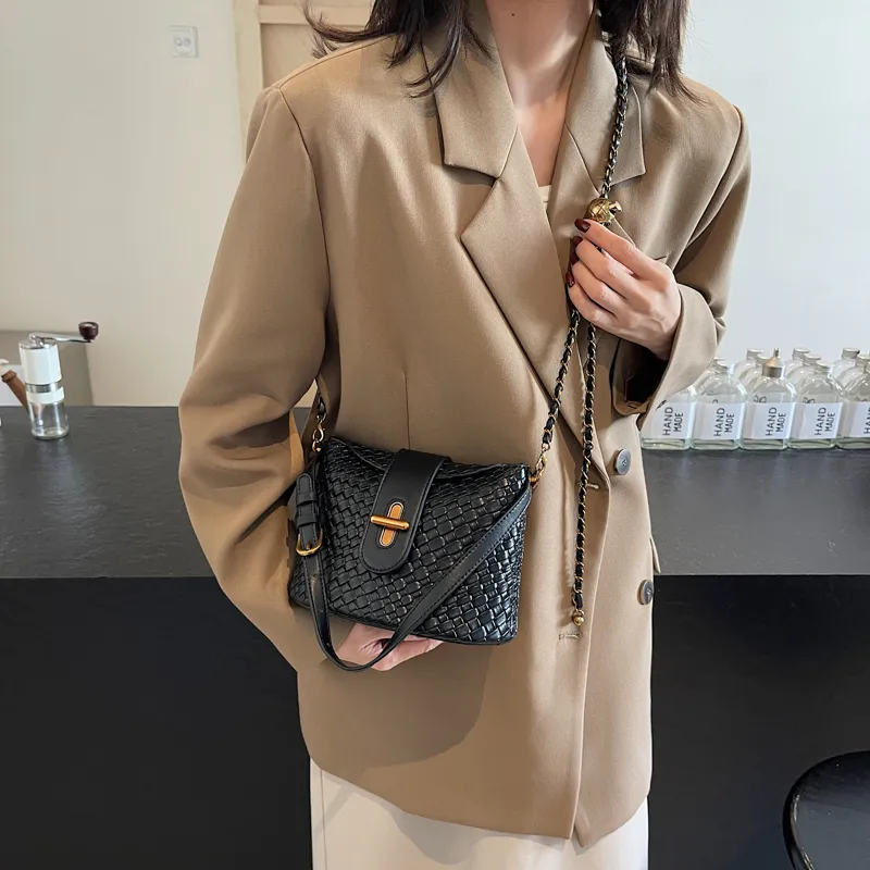 SWIMADE PU Crossbody Handbag Regular Women's White/Black-10