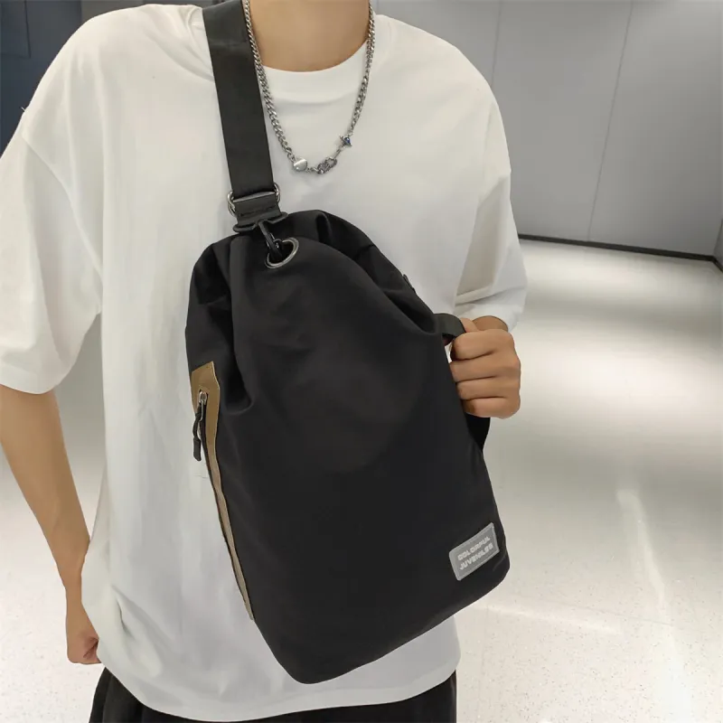 Duoluplo Doron Paul Canvas With PU Canvas Bag, Shoulder Bag, Crossbody Bag Unisex Black/Khaki/Gray/Ecru-16