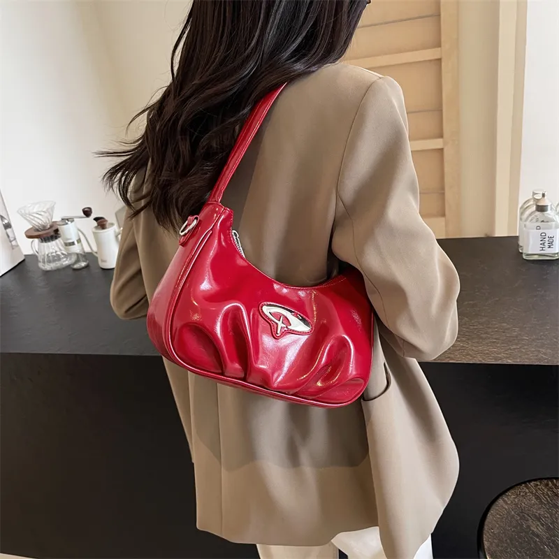 SWIMADE PU Portable Crossbody Bag, Shoulder Bag Women's Red/Black/Silver/Ecru-2