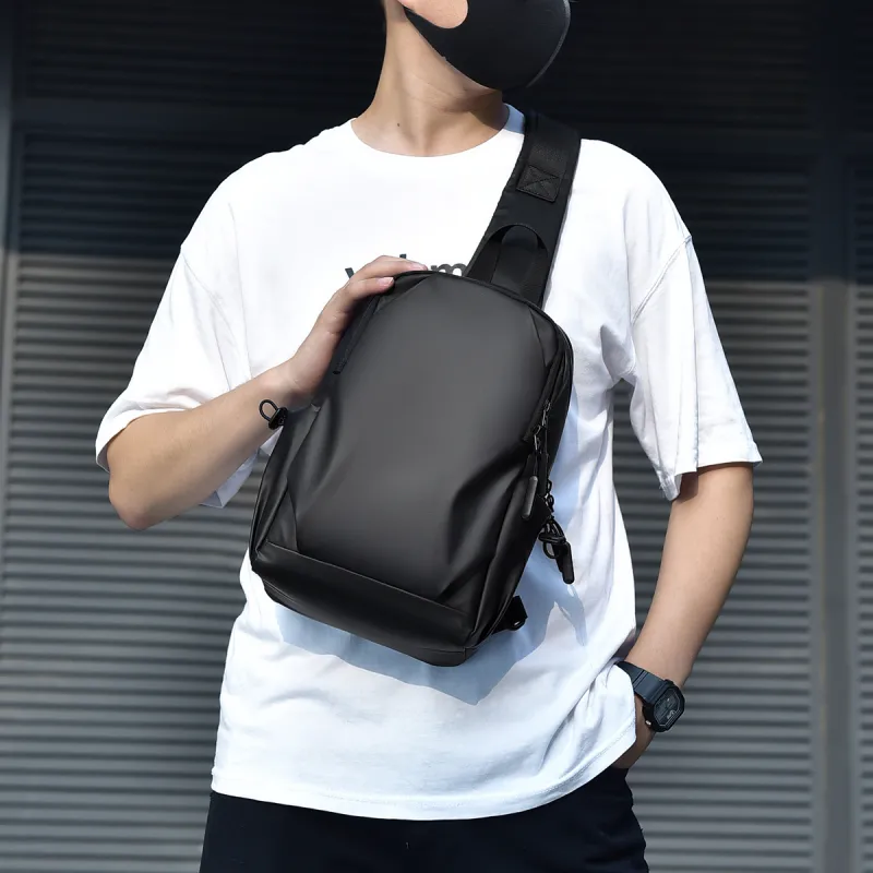 SWIMADE PU Shoulder Bag, Crossbody Bag, Sling Bag Regular Men's Black/Gray-1