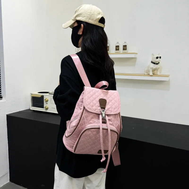 SWIMADE Oxford Backpack Women's Gray/Black/Pink/Peacock Blue/Yellow-17