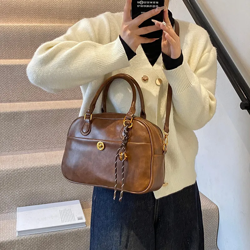 SWIMADE PU Handbag Regular Women's Black/Coffee/Brown-19