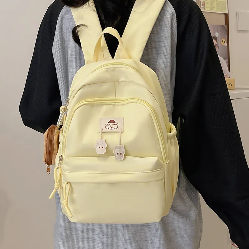 SWIMADE Nylon Backpack Regular Unisex Solid Color-3