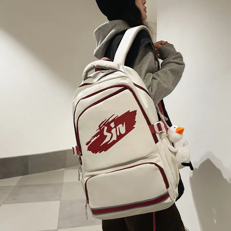 SWIMADE Nylon Backpack Regular Black/White Red/Red/Blue/Green-12