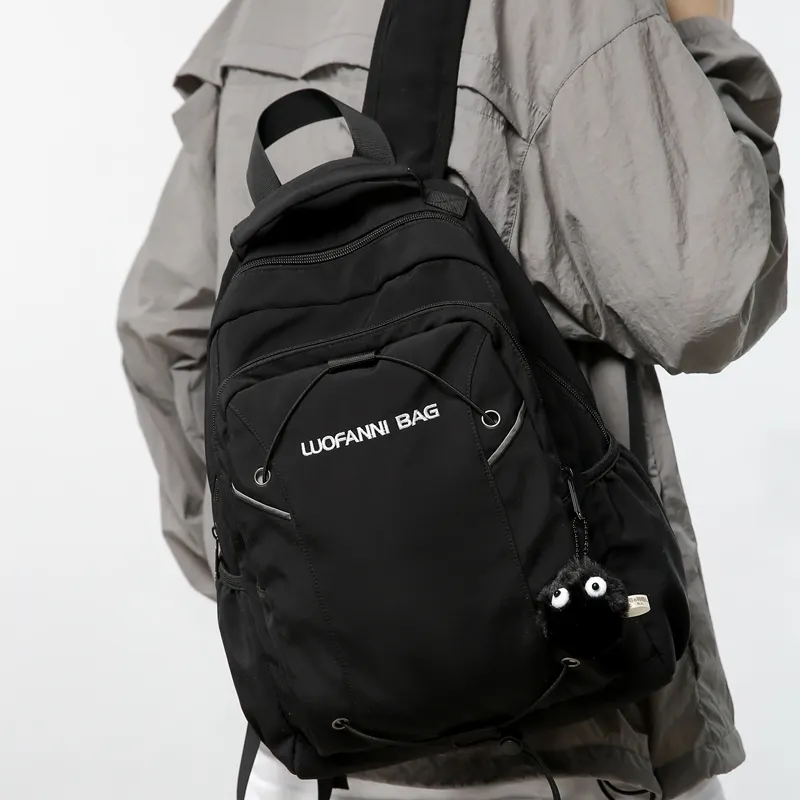 Duoluplo Doron Paul Nylon Backpack Unisex White/Black/Khaki/Lake Blue-13