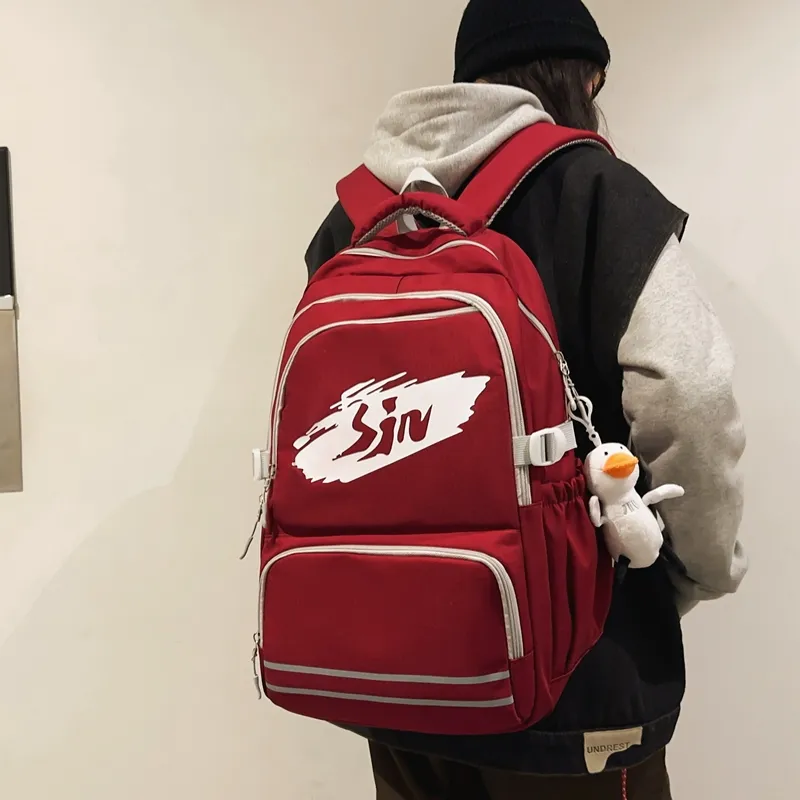 SWIMADE Nylon Backpack Regular Black/White Red/Red/Blue/Green-5