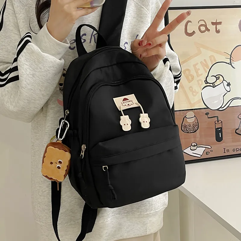 SWIMADE Nylon Backpack Regular Unisex Solid Color-12