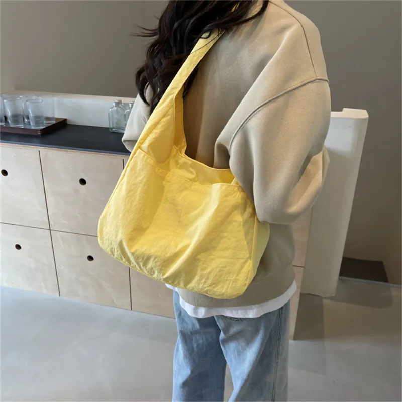 Duoluplo Doron Paul Nylon Fabric Shoulder Bag Regular Women's Black/Ecru/Yellow/Green/Pink/Blue/Light Green-38