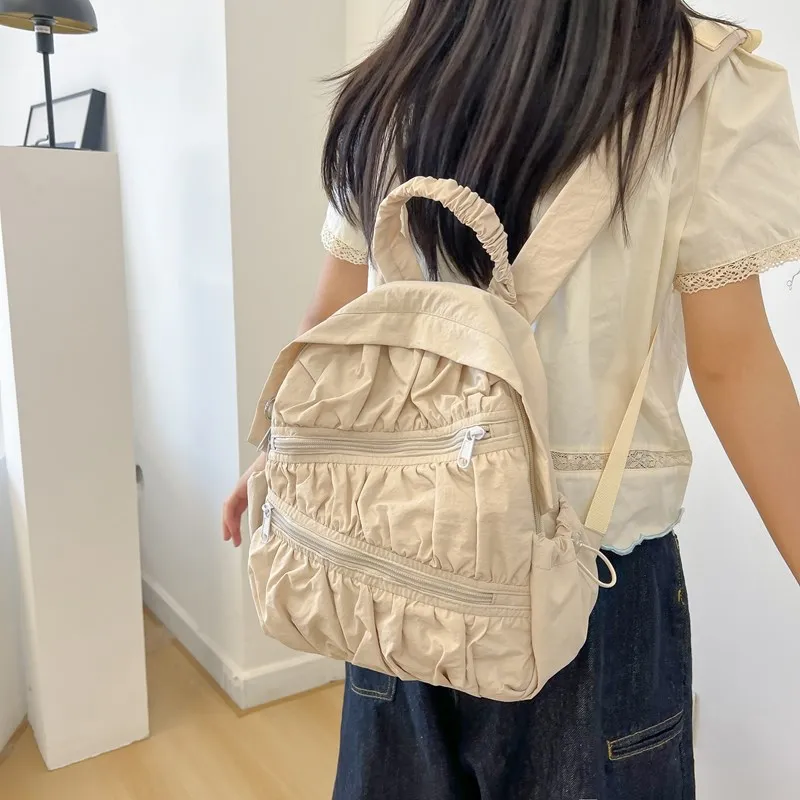 SWIMADE Composite Cloth Backpack Regular Women's Blue/Pink/Beige-13